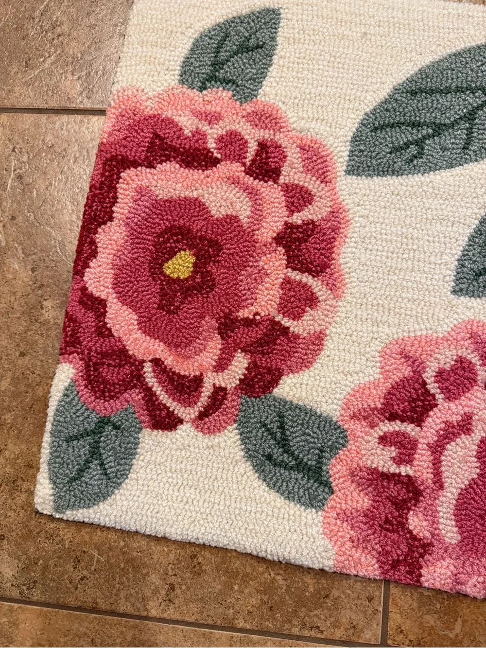 Anthropologie Floral Hooked Accent Rug 20